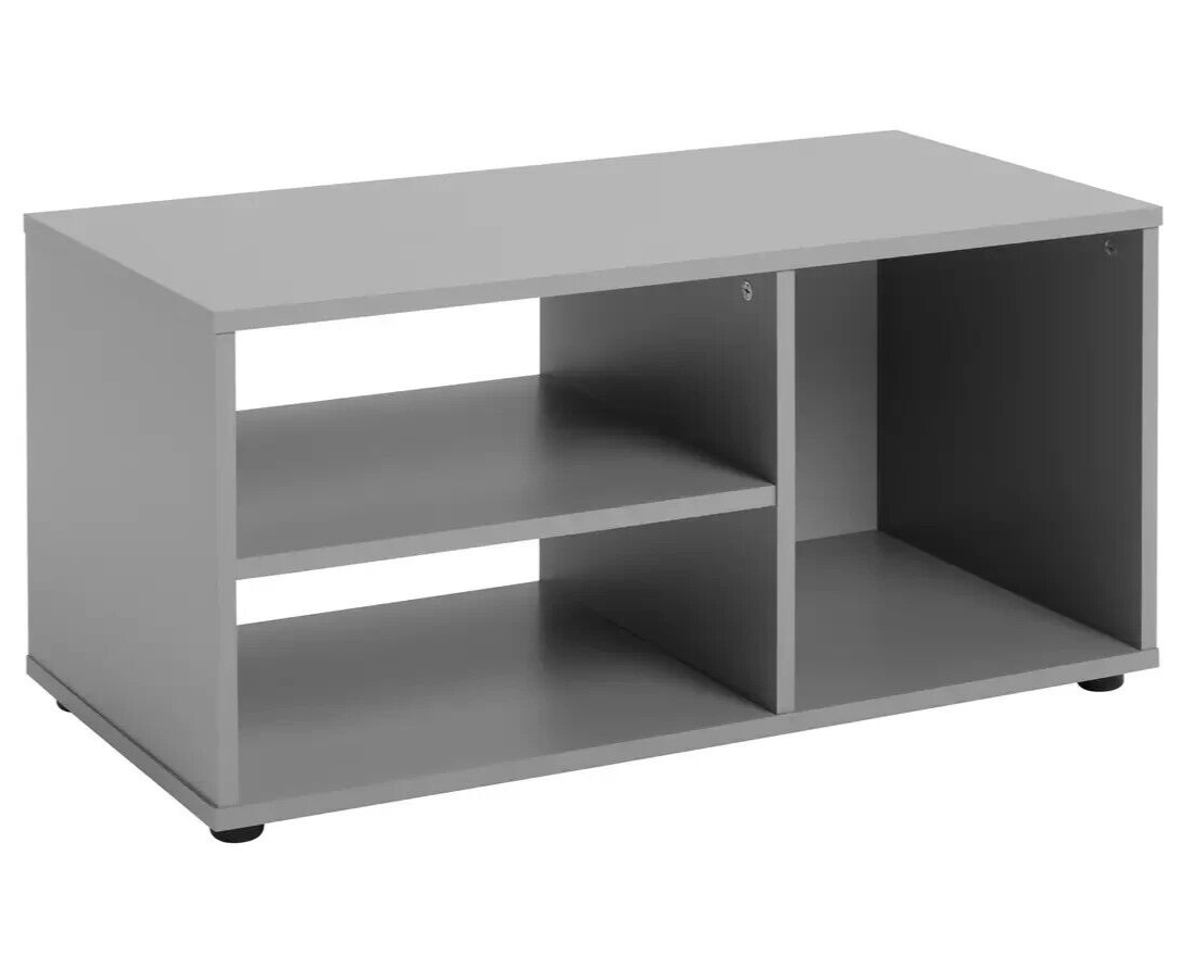 Malibu TV Unit Grey 80cm | Compact Entertainment Stand Open Shelves