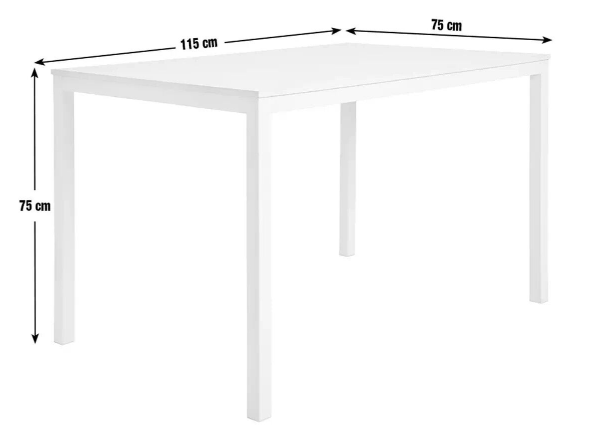 Home Toby 4 Seater Dining Table White | Modern Kitchen Furniture Space Saving