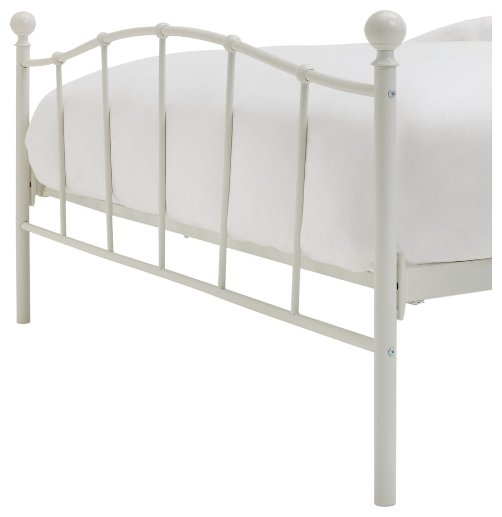 Home Fleur Kingsize Metal Bed Frame - White | Sturdy Durable Mattress Support