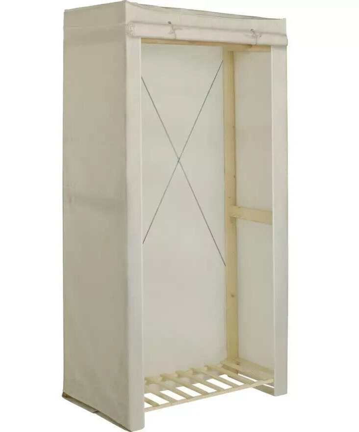 Covered Single Wardrobe - Cream