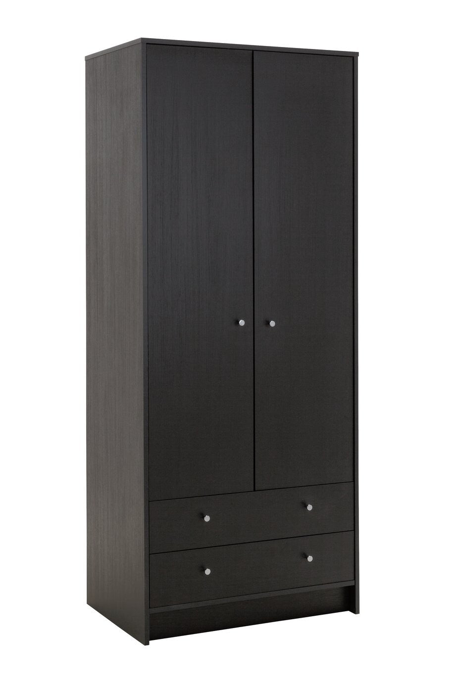 Malibu 2 Door 2 Drawer Wardrobe -Black Oak Effect ( B Grade )