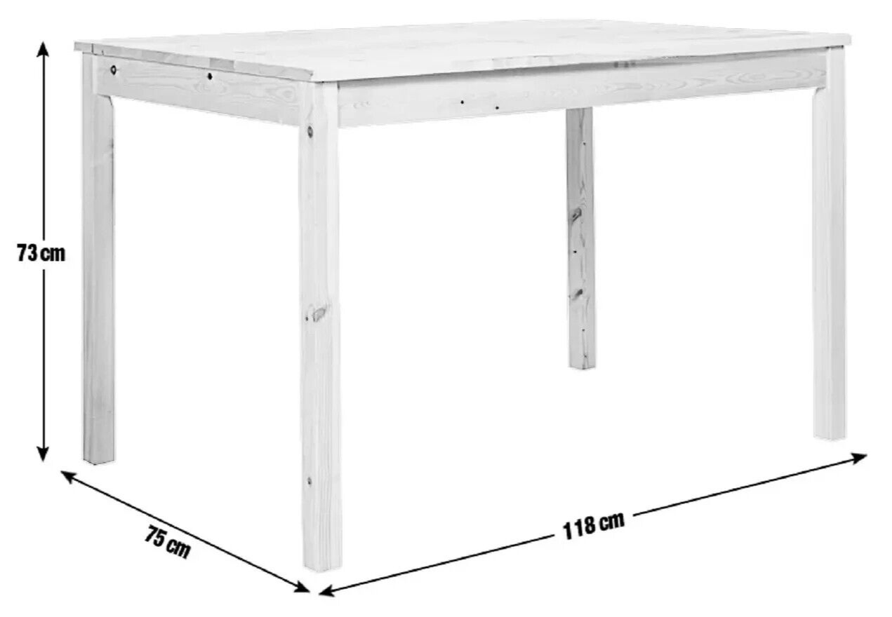 Raye Solid Wood 4 Seater Dining Table - Natural