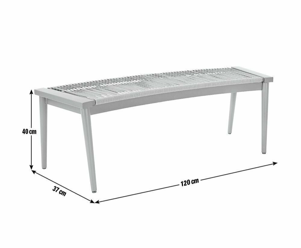 2 Seater Rope Bench | Outdoor Garden Seating for Patio or Balcony Use