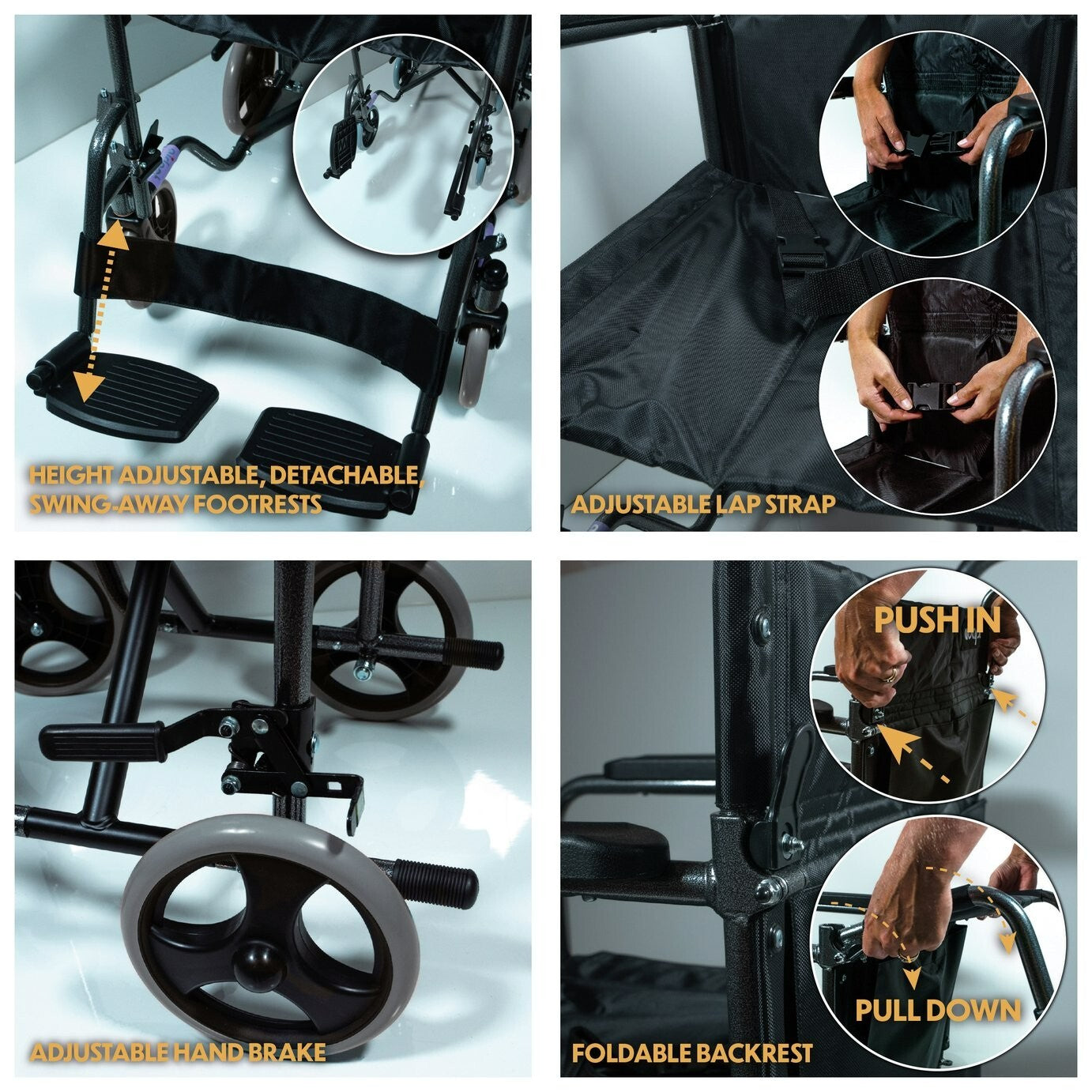 Aidapt Steel Compact Transport Wheelchair