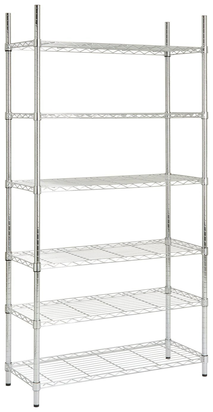Home Metal 6 Tier Shelving Unit - Chrome