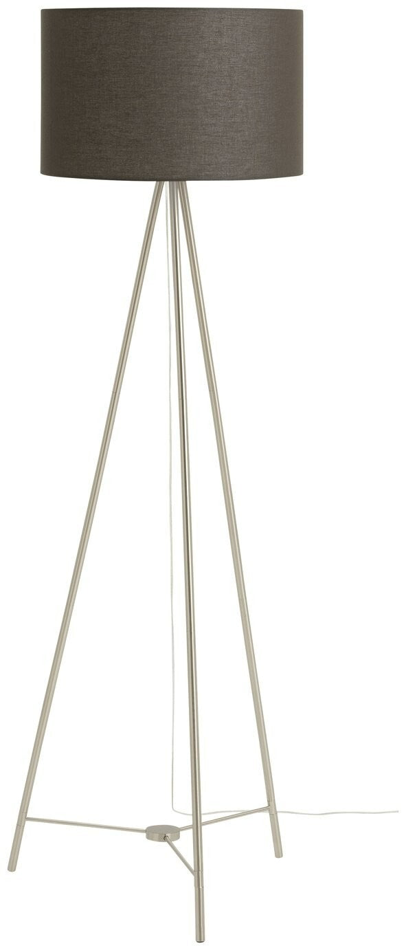 Habitat Leone Brushed Tripod Floor Lamp - Chrome & Grey