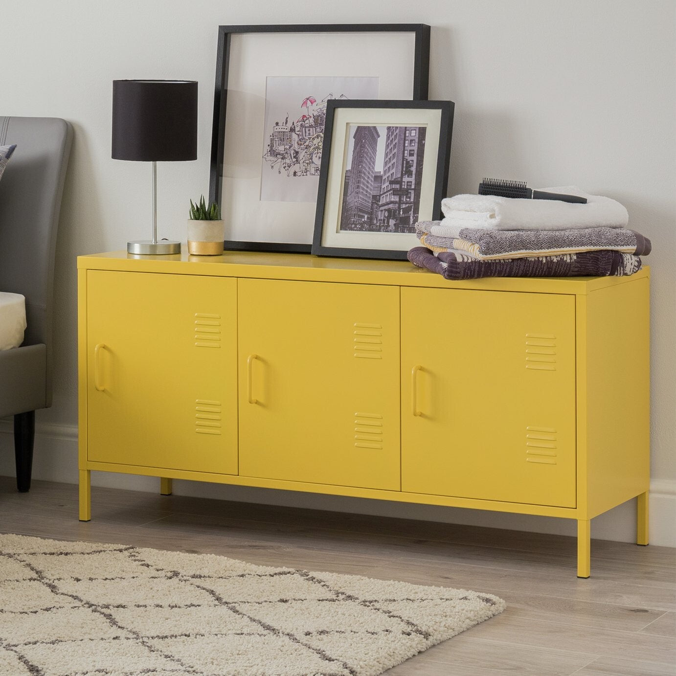 Habitat 3 Door Locker - Mustard