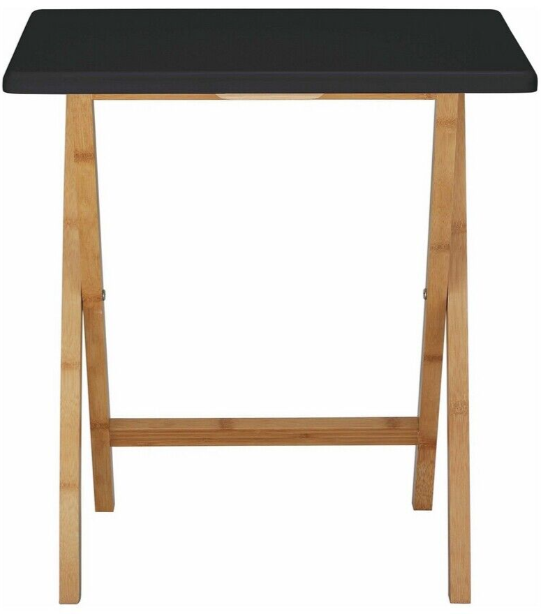 Habitat Drew Folding Bamboo 2 Seater Table - Black | Compact Outdoor Indoor