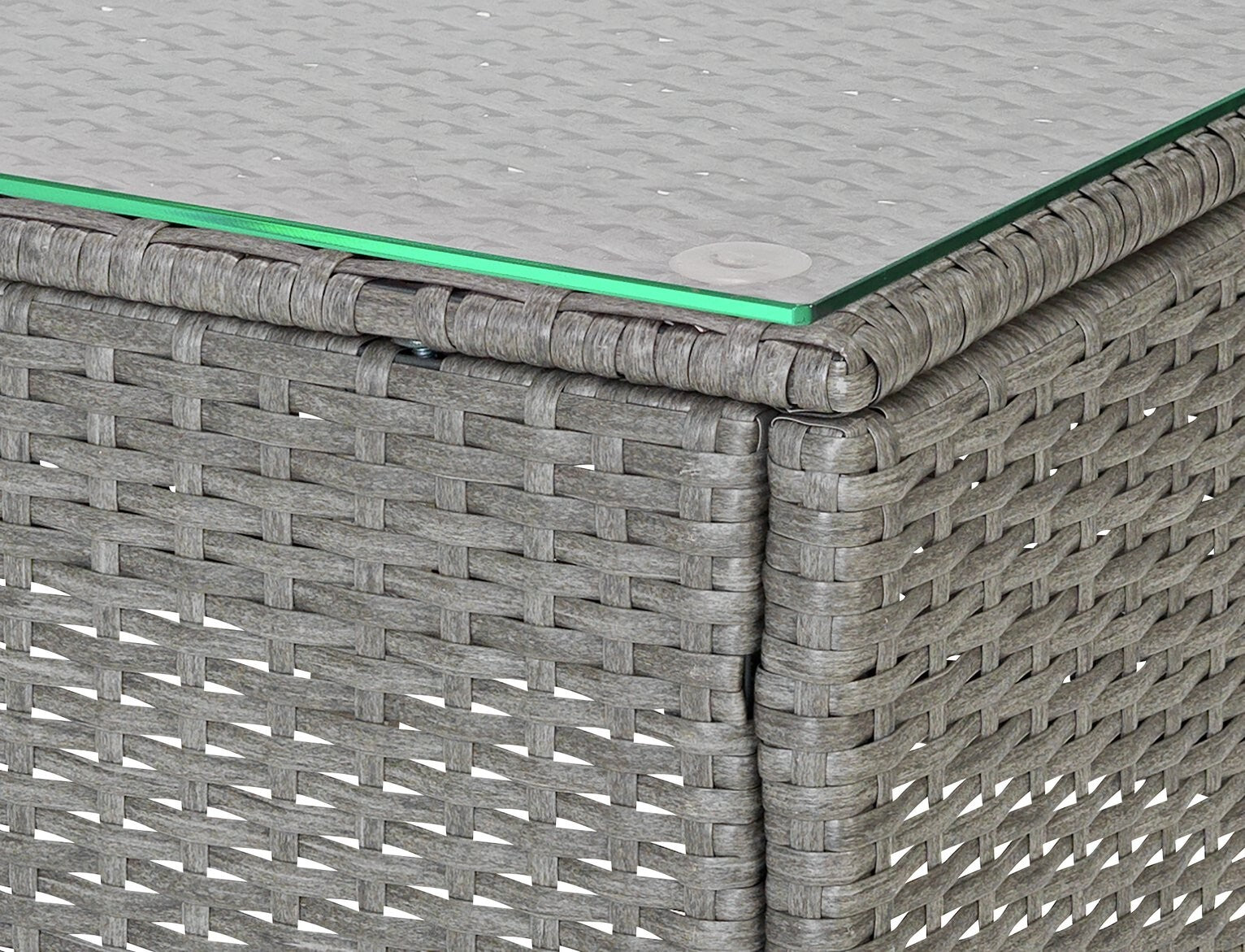 Home 6 Seater Rattan Effect Garden Sofa Set- Dark Grey | Outdoor Patio Furniture