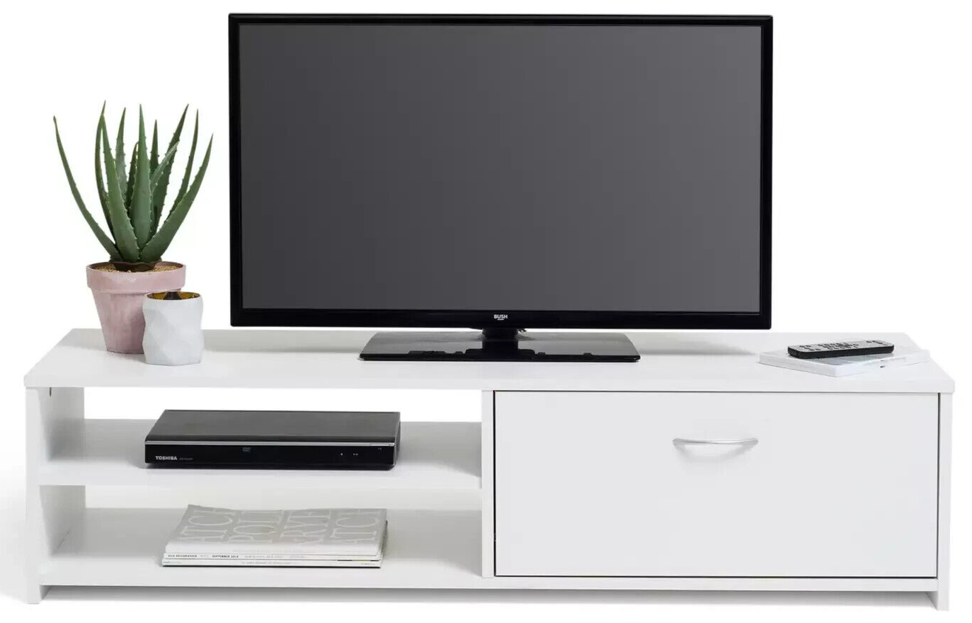 Habitat Squares 1 Drawer TV Unit - White