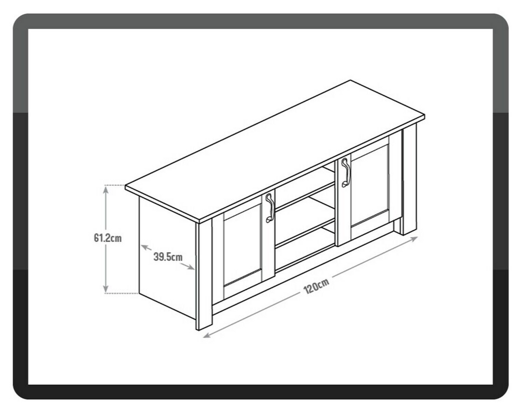 Home Ohio 2 Door Low Sideboard & TV Unit - Oak Effect | Living Room Storage Unit