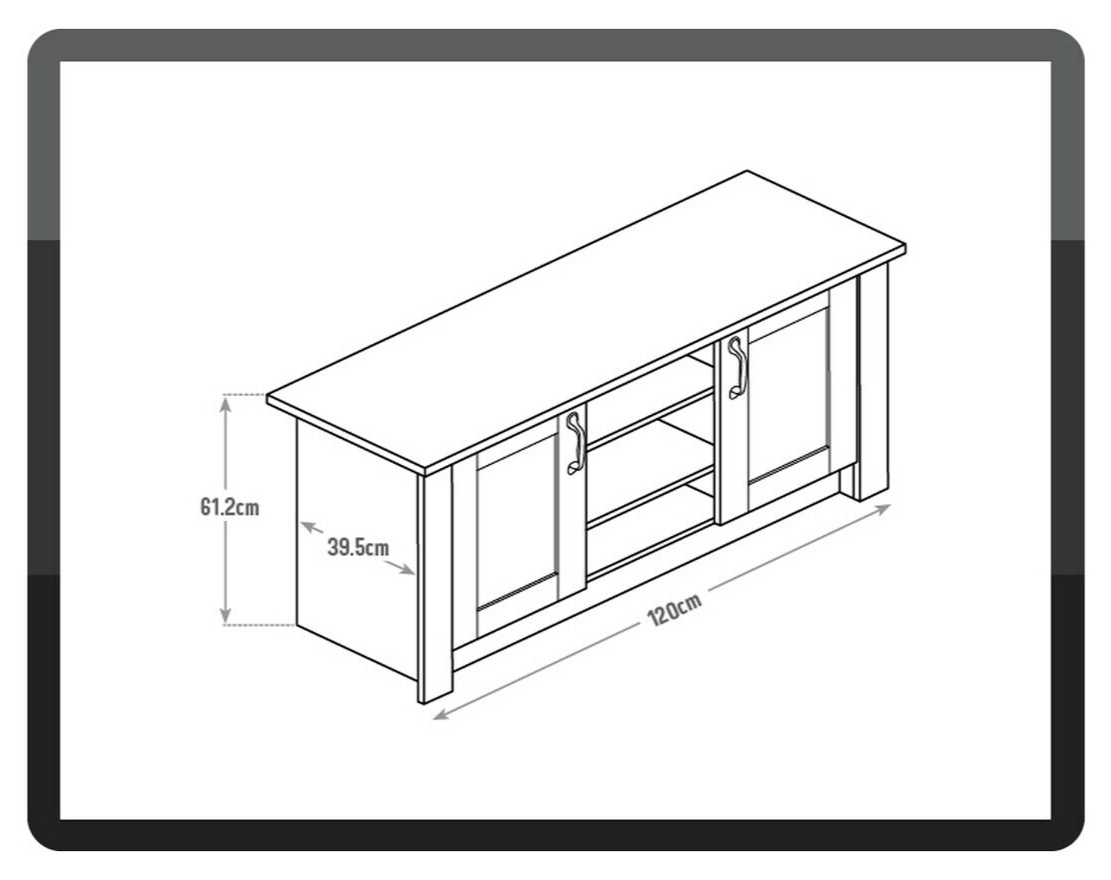 Home Ohio 2 Door Low Sideboard & TV Unit - Oak Effect | Living Room Storage Unit