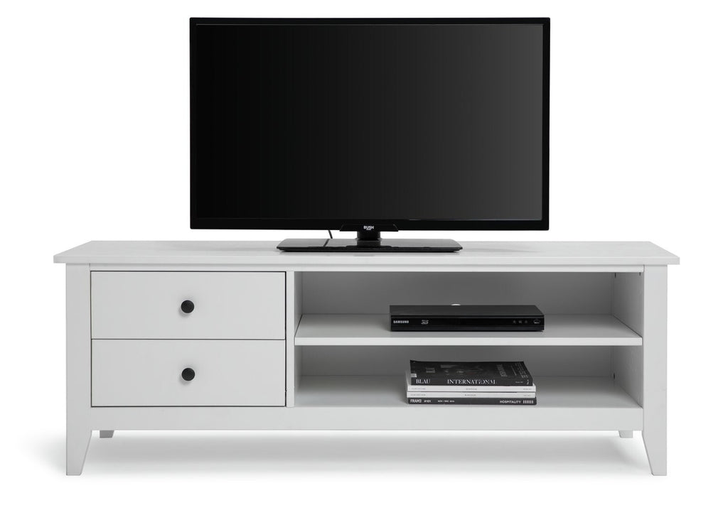 Habitat Minato 2 Drawer TV Unit White | Modern Shaker Style Media Stand Storage