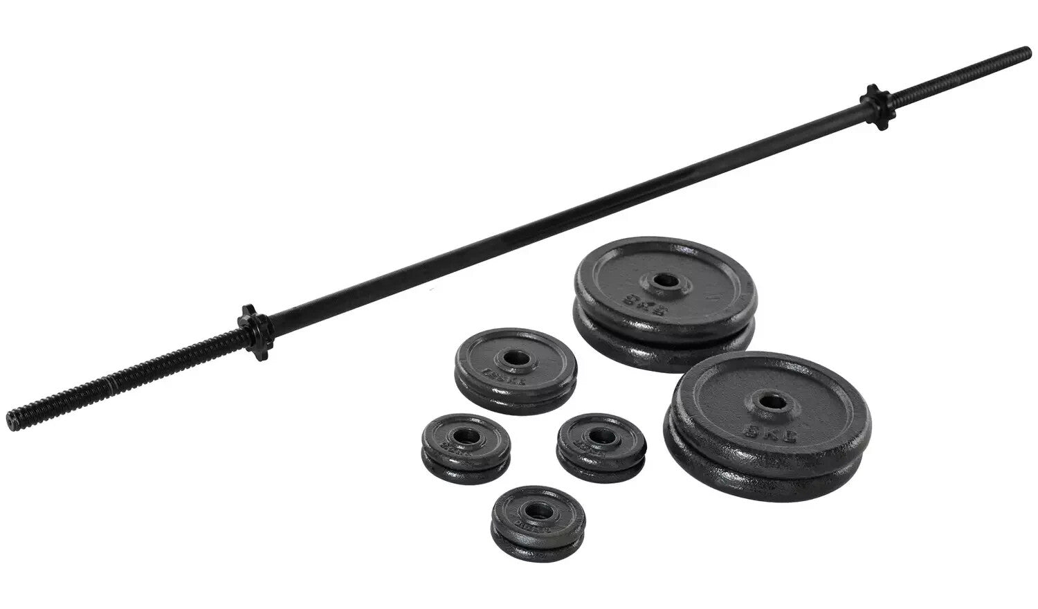 Opti 50KG Cast Iron Barbell Dumbbell Set | Dumbbells and Bar Set Weights Workout
