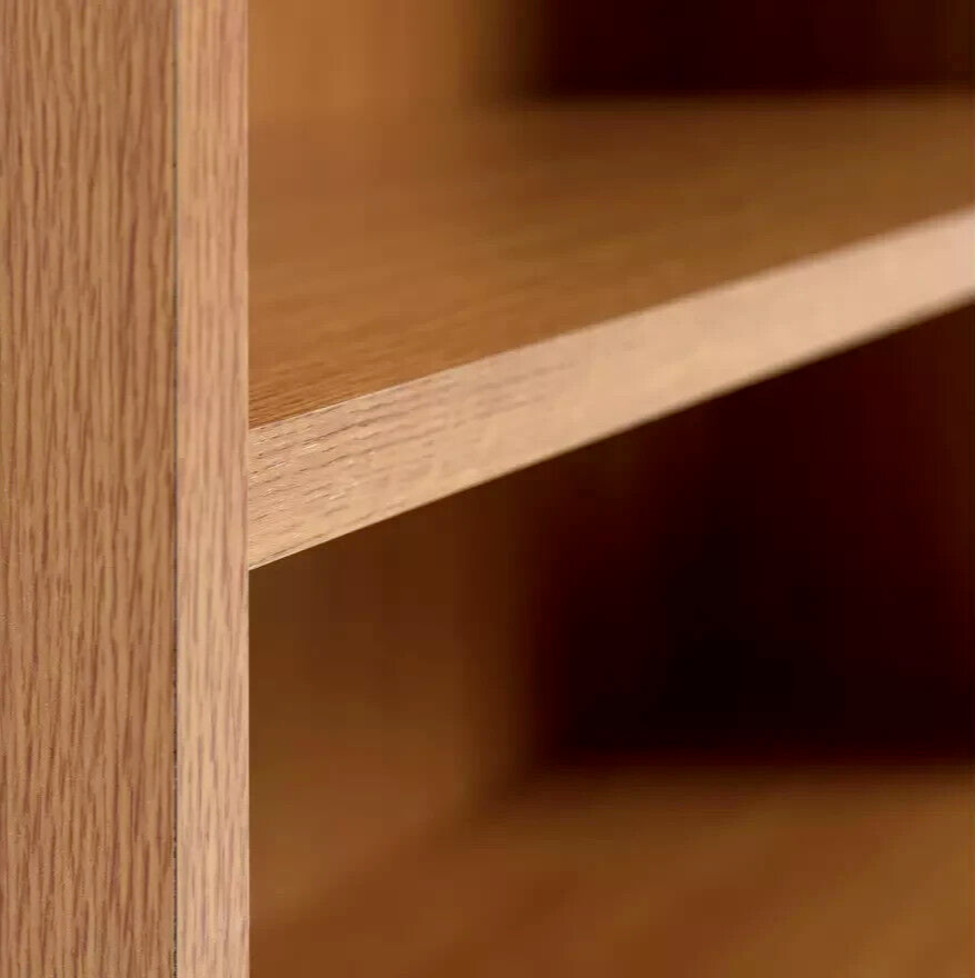 Maine 5 Shelf Bookcase With 2 Drawers Storage Unit Display Cabinet - Oak Effect