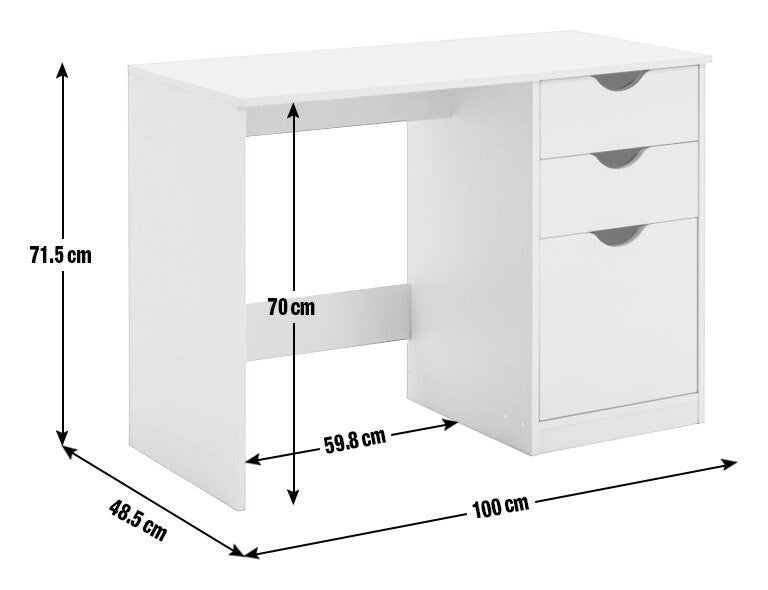 Habitat Kids Pagnell 3 Drawers Desk - Grey