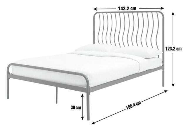 Wave Double Metal Bed Frame - Green
