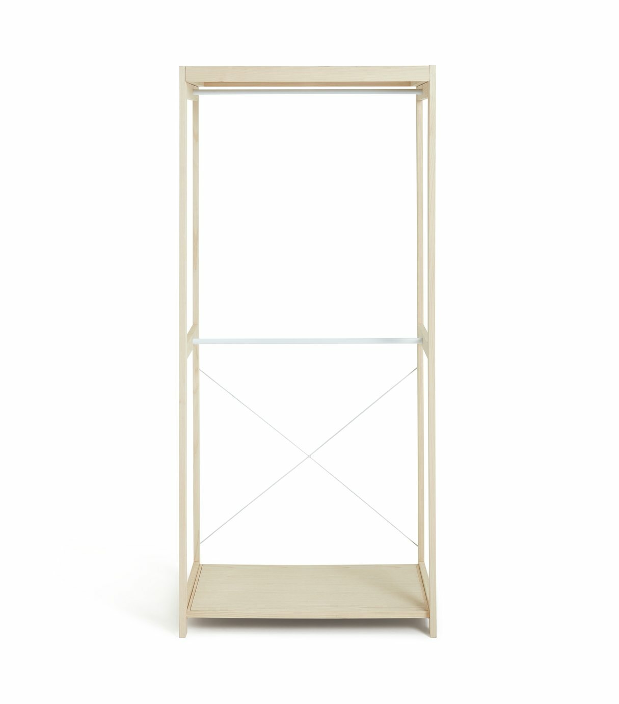 Habitat Flicka Open Double Rail Wardrobe - Pine | Storage Cabinet Bedroom Closet