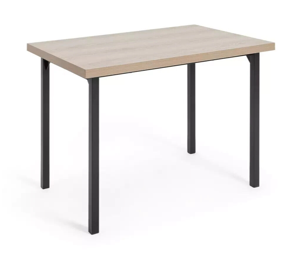 Habitat Zayn Wood Effect Dining Table & 2 Natural Benches