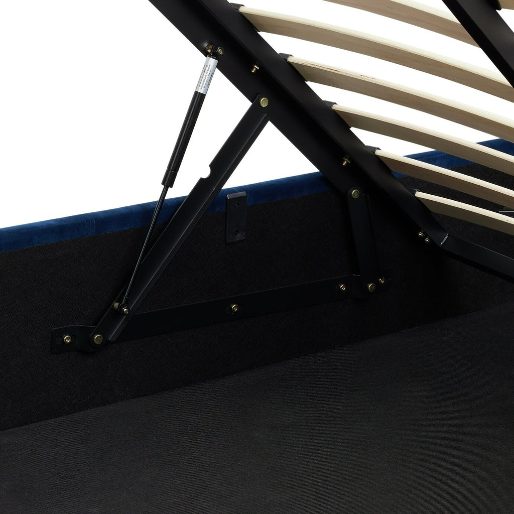 Pandora Double End Lift Ottoman Bed - Navy