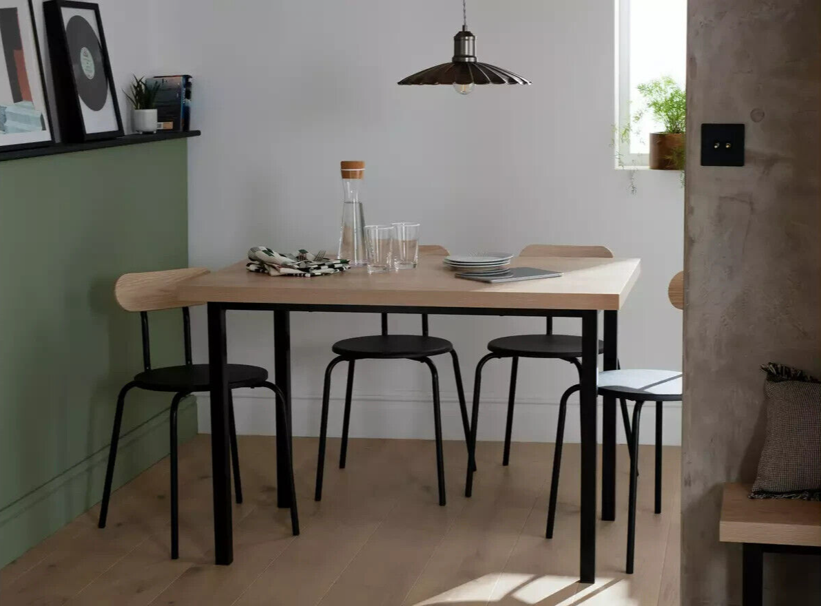 Habitat Zayn Wood Effect 4 Seater Dining Table - Natural | Modern Furniture
