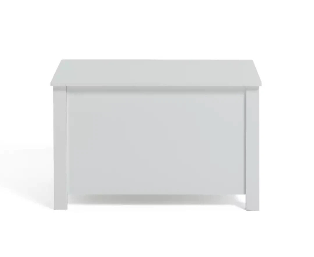 Mia Toy Box - White | Kids Storage Chest with Lid and Heart Cut-Out