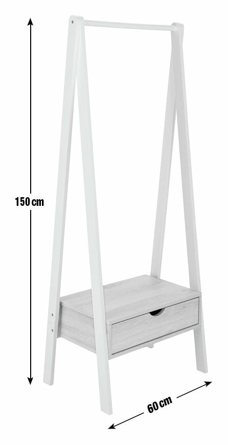 Habitat Kids Dressing Rail with Drawer | Childrens Wardrobe Clothes Organiser