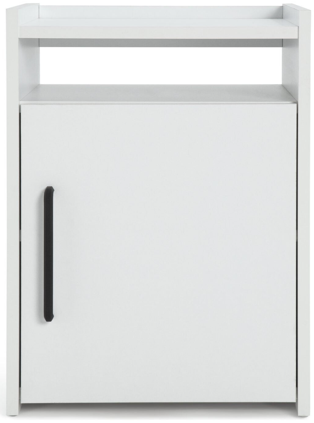 Oldham 1 Door Bedside Table - White | Nightstand, Small Cabinet, Bedroom Storage