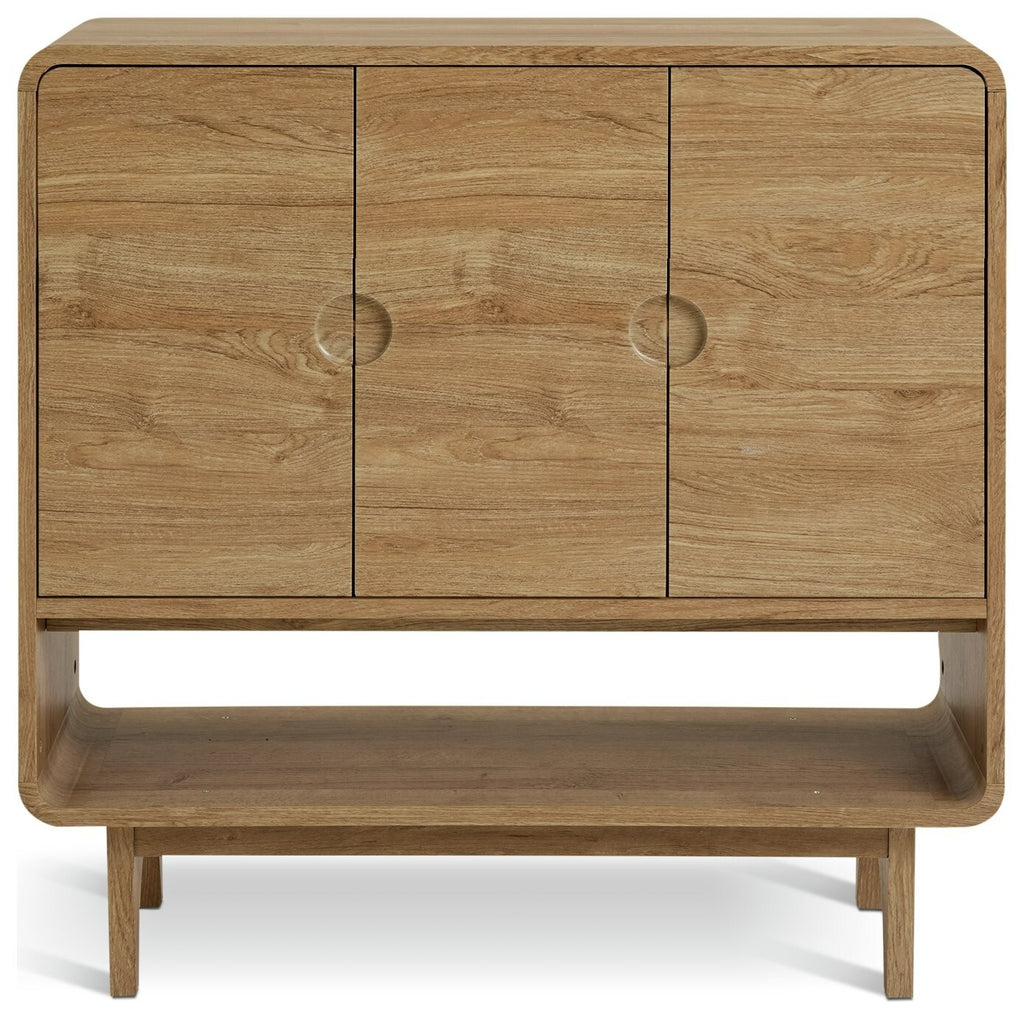 Habitat Nantes 3 Door Shoe Storage Cabinet - Oak | Oak Shoe Cupboard Hallway