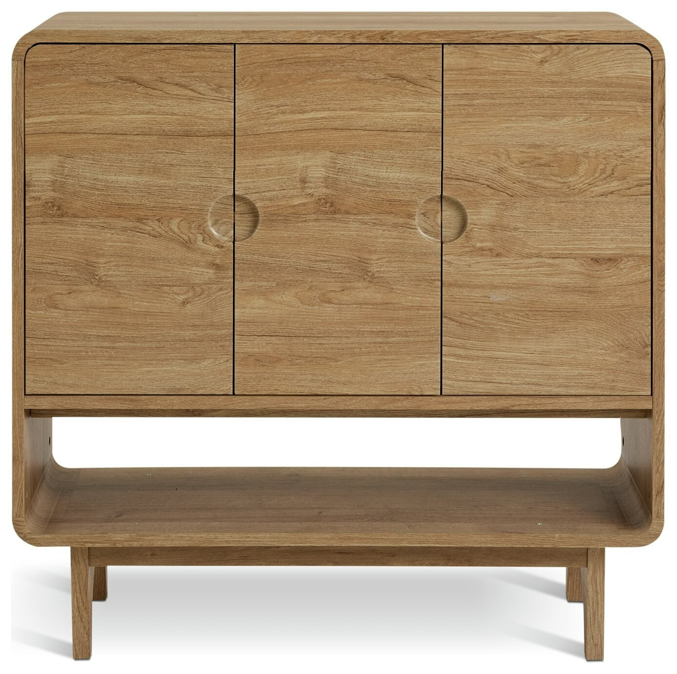 Habitat Nantes 3 Door Shoe Storage Cabinet - Oak | Oak Shoe Cupboard Hallway