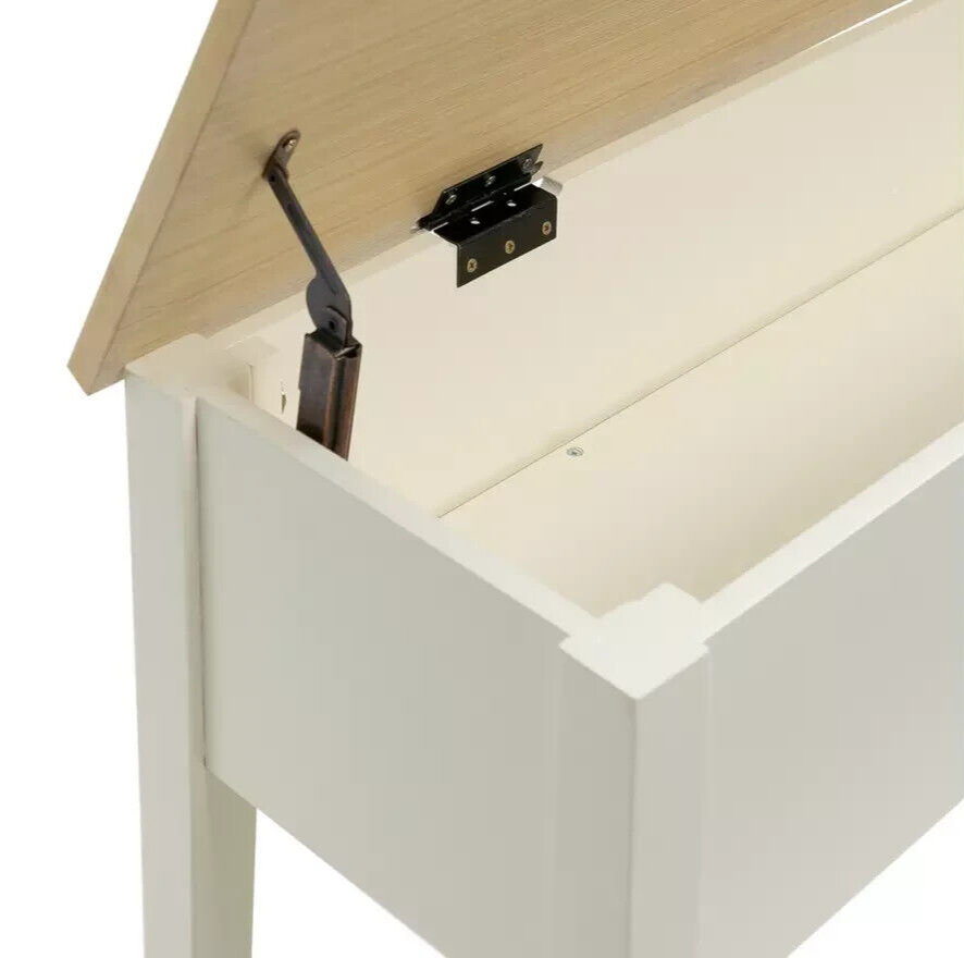 Chicago Solid Wood Storage Bench - Off White