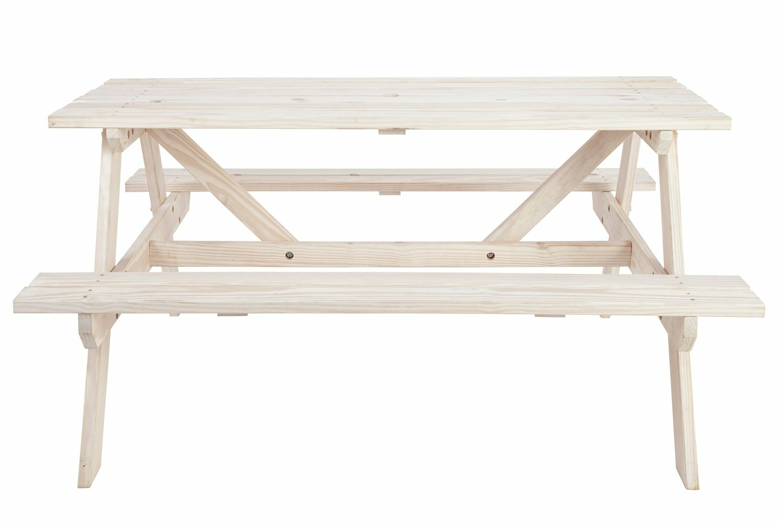 Home Wooden 4 Seater Picnic Table - White | Outdoor Patio Furniture for Backyard