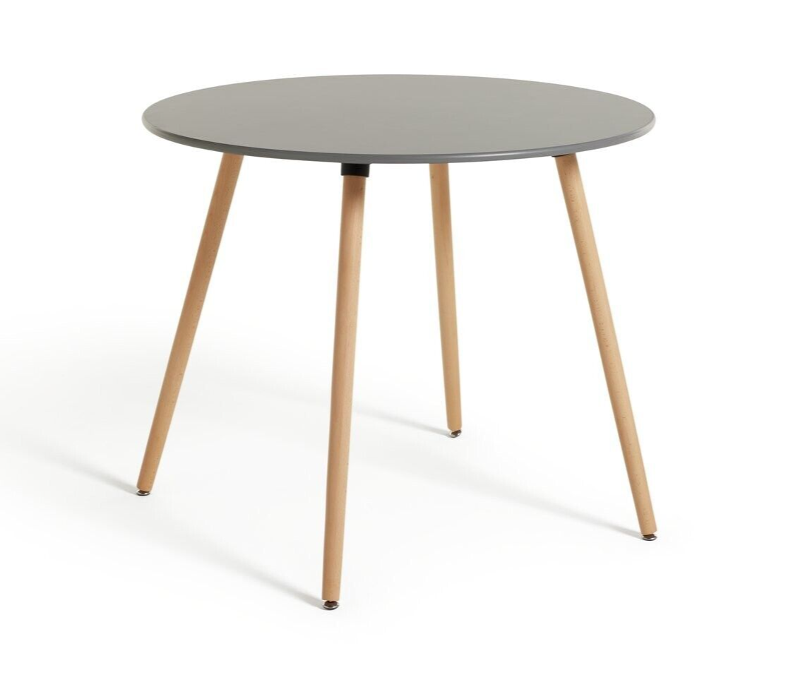 Habitat Quattro Grey Dining Table & 4 Grey Chairs (B Grade 53566 - 53570 )