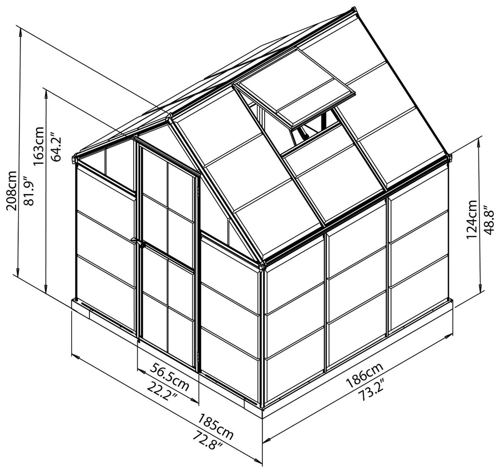 Palram - Canopia Harmony Silver Greenhouse - 6 x 6ft ( B Grade 34367 - 34375 )