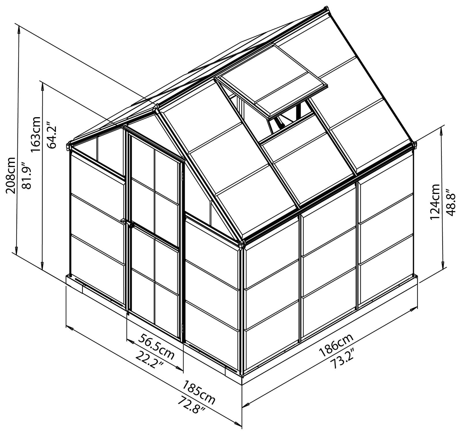 Palram - Canopia Harmony Silver Greenhouse - 6 x 6ft ( B Grade 34367 - 34375 )