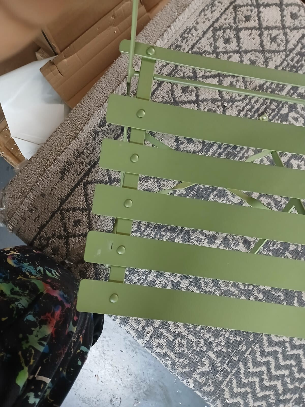 Habitat Eve 4 Seater Folding Metal Patio Set - Light Green (B Grade 16025-16022)