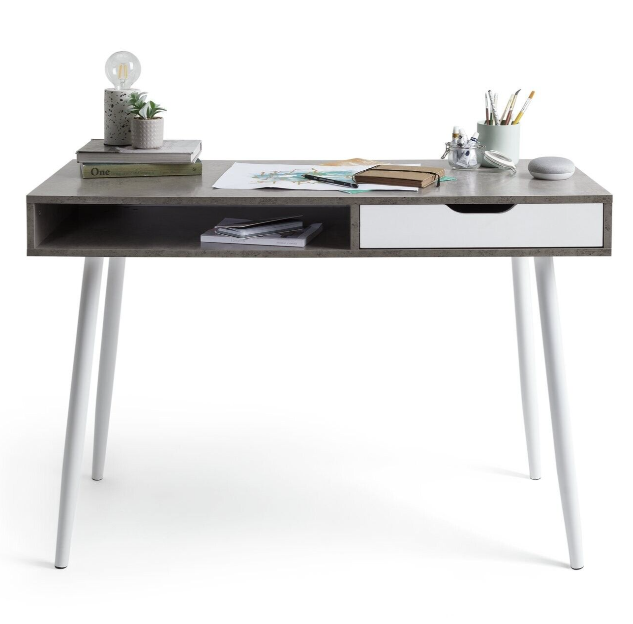 Habitat Concrete Style Office Desk - Grey ( B Grade 20878 )