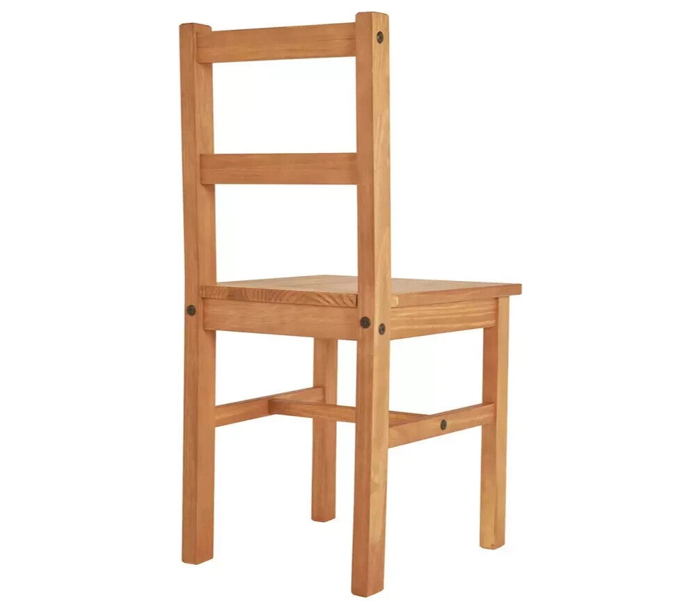 Raye Pair of Solid Wood Dining Chairs - Pine