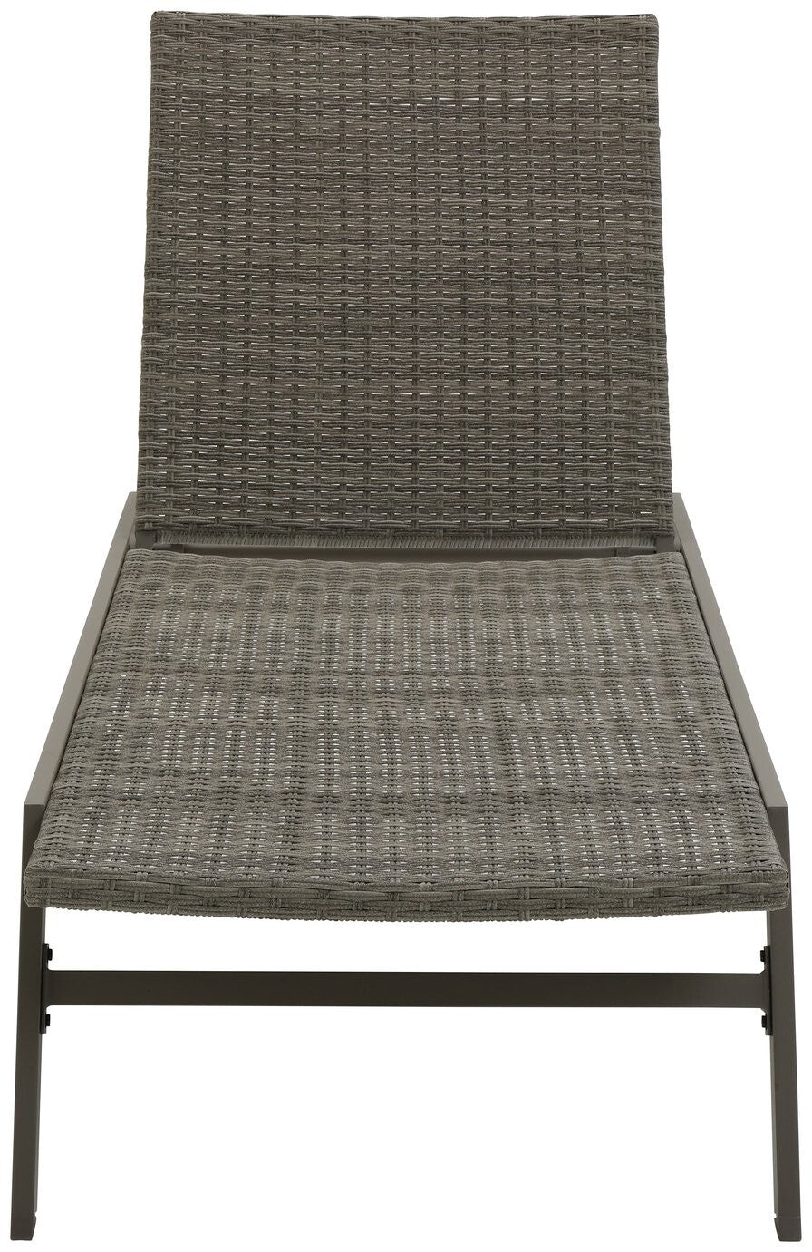 Tahiti Rattan Effect Sun Lounger - Grey