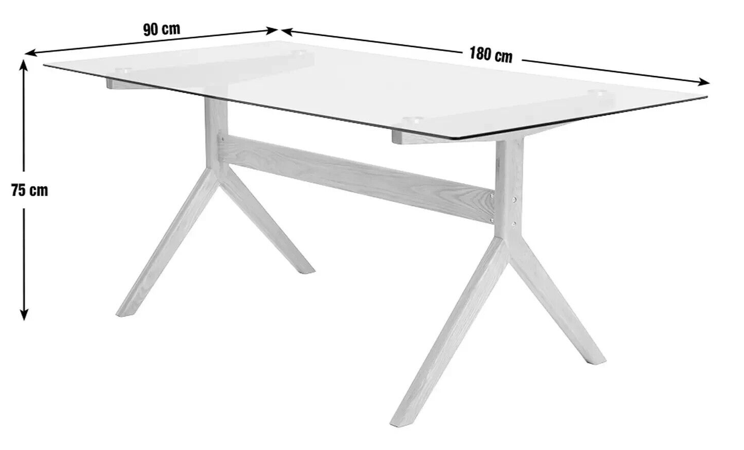Habitat Zela Glass 6 Seater Dining Table - Natural