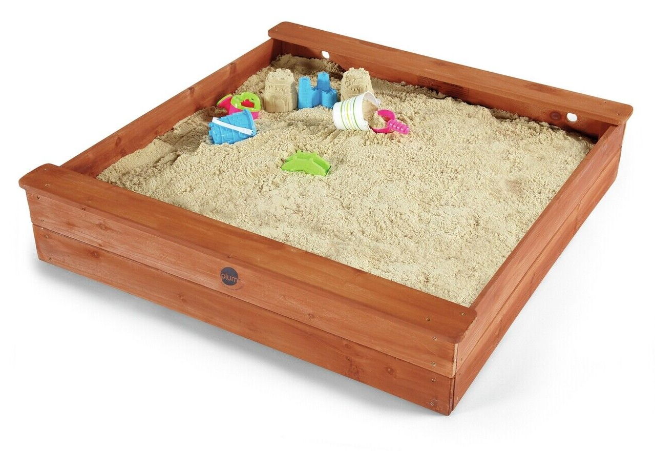 Plum Square Wooden Sand Pit