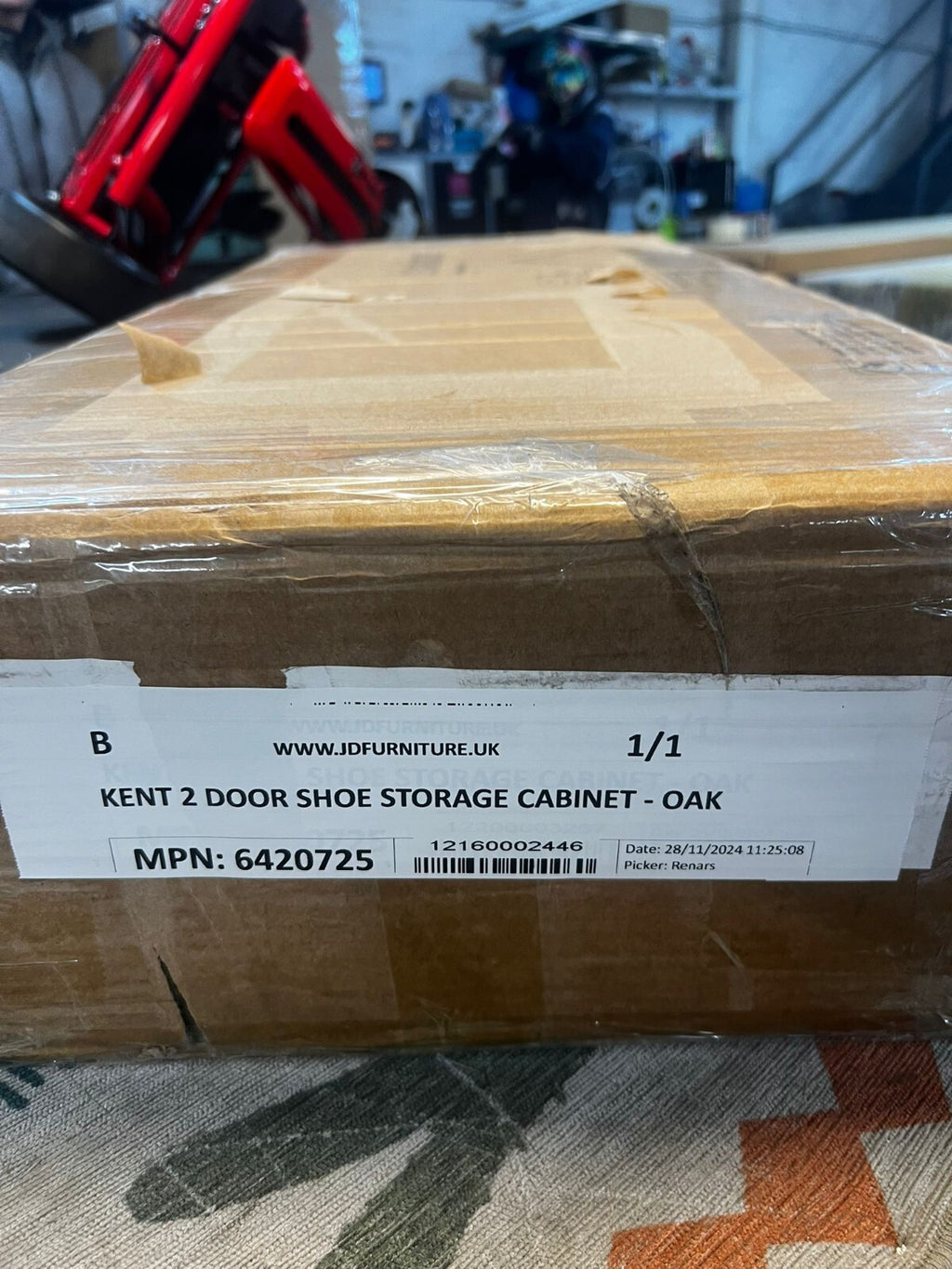 Kent 2 Door Shoe Storage Cabinet - Oak ( B Grade 33939 )