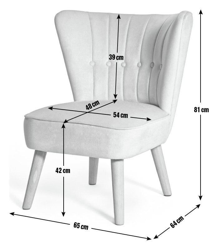 Habitat Alexis Velvet Cocktail Chair - Navy