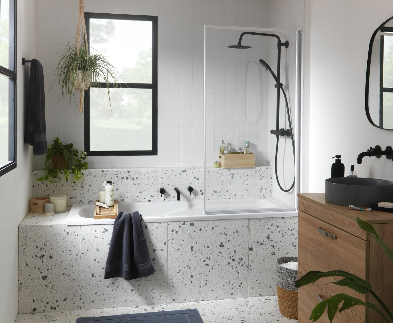 3mm Framed Bath Screen White | Toughened Glass Shower Panel Bath Screen