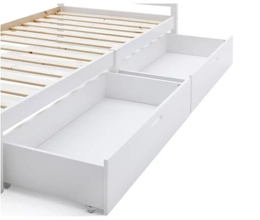 Habitat Ronnie Single Bed Frame and Drawer - White | Sturdy Bed for Kids Adults