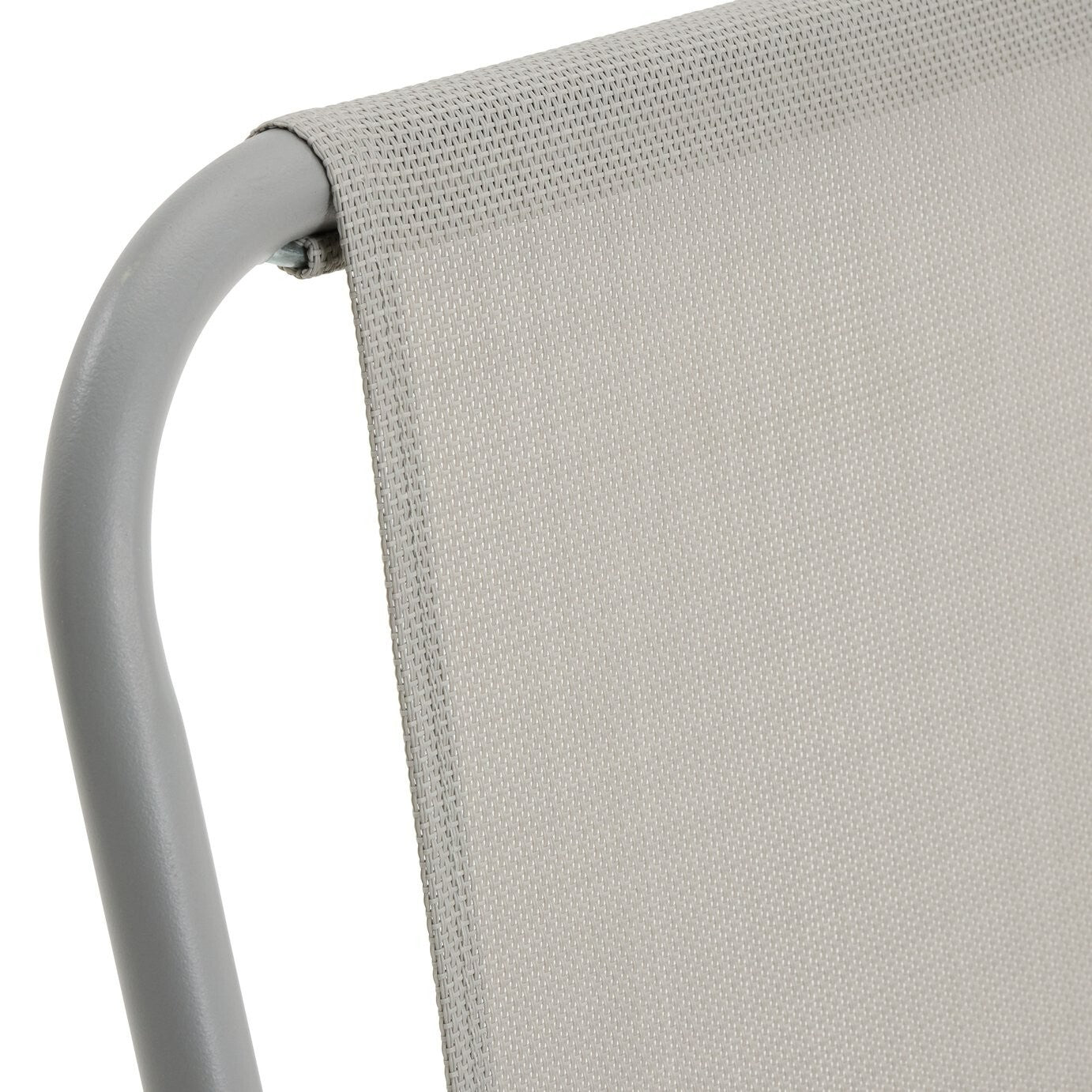 Home 4 Seater Metal Patio Set - Light Grey
