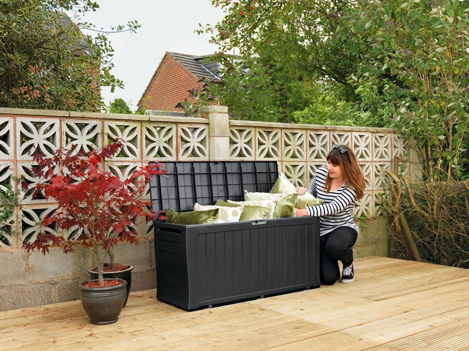 Keter Marvel Plus 270L Garden Storage Box - Grey | Outdoor Storage