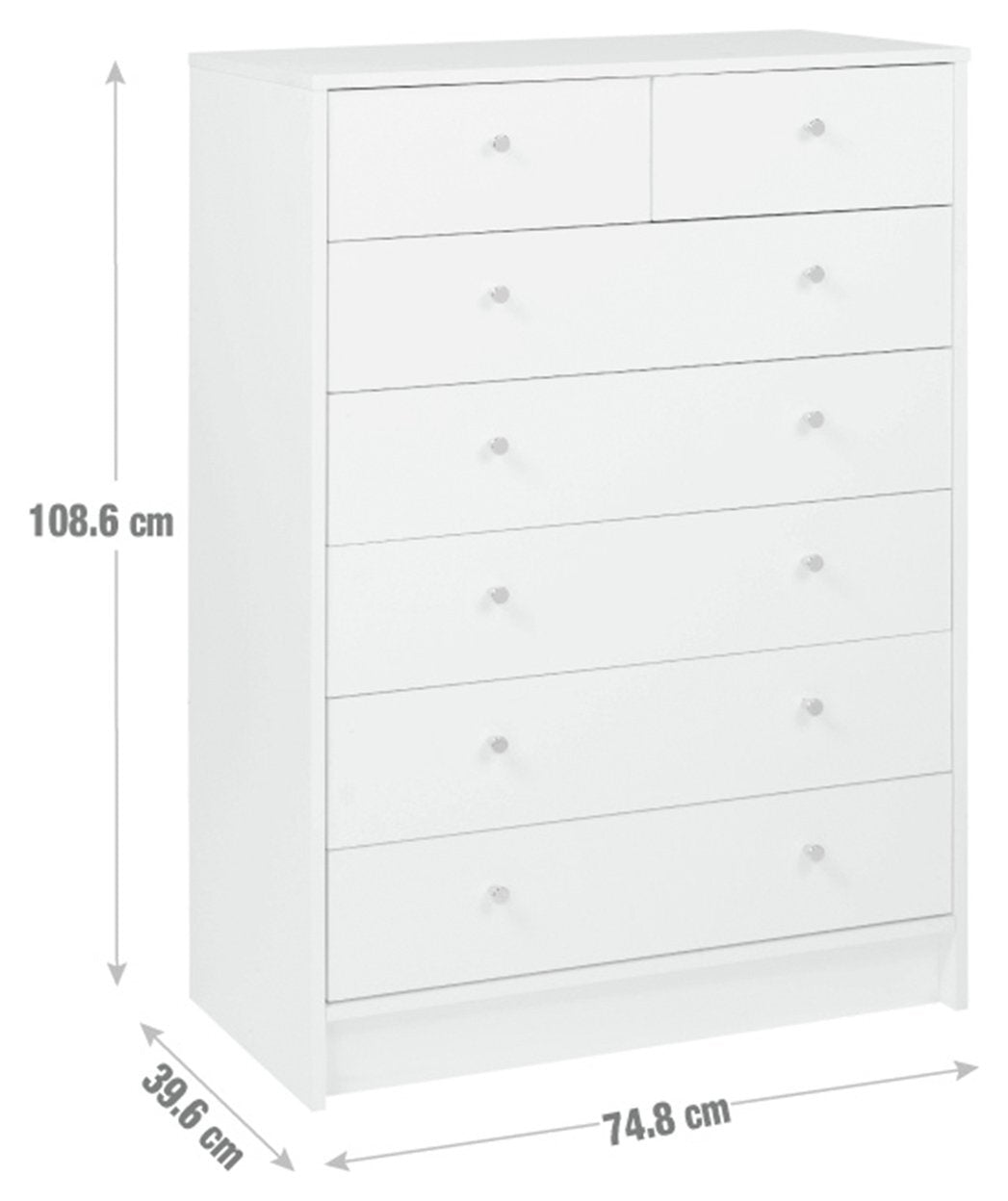 Malibu 5+2 Drawer Chest of Drawers - Beech Effect