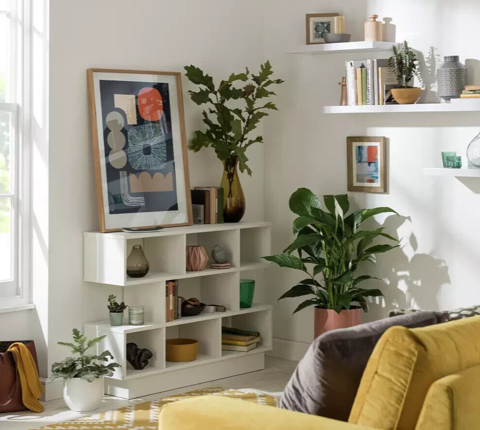 Habitat Cubes Short Wide Bookcase - White