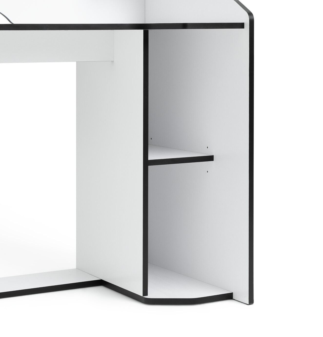 Ultimate Controller Gaming Desk Black and White | Modern PC Gaming Desk for Home